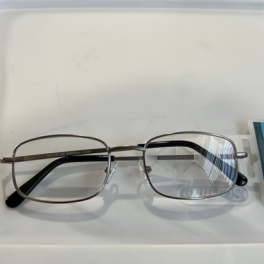 Jacob silver rims. READERS. 2.00. By Foster Grant.